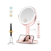 Momokuba makeup mirror lights with 1x HD view for precise daily grooming.