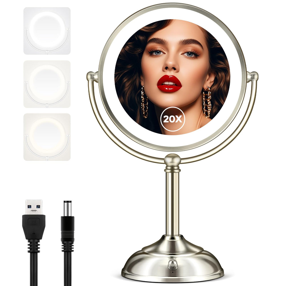 MOMOKUBA makeup mirror with lights 9-inch surface for precise makeup checks