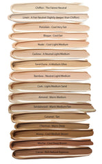 Mom's Secret foundation cashew swatches reveal neutral light/medium match