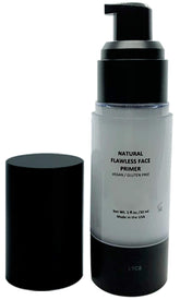 Mom's Secret Natural Flawless Face Primer packaging highlights organic ingredients for clean makeup prep.