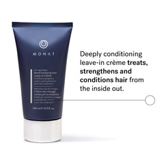 Close-up of creamy texture being applied for bond fortification and detangling.