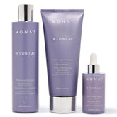 MONAT IR Clinical System thickening shampoo bottle highlighting volumizing cleanse for fuller-looking hair