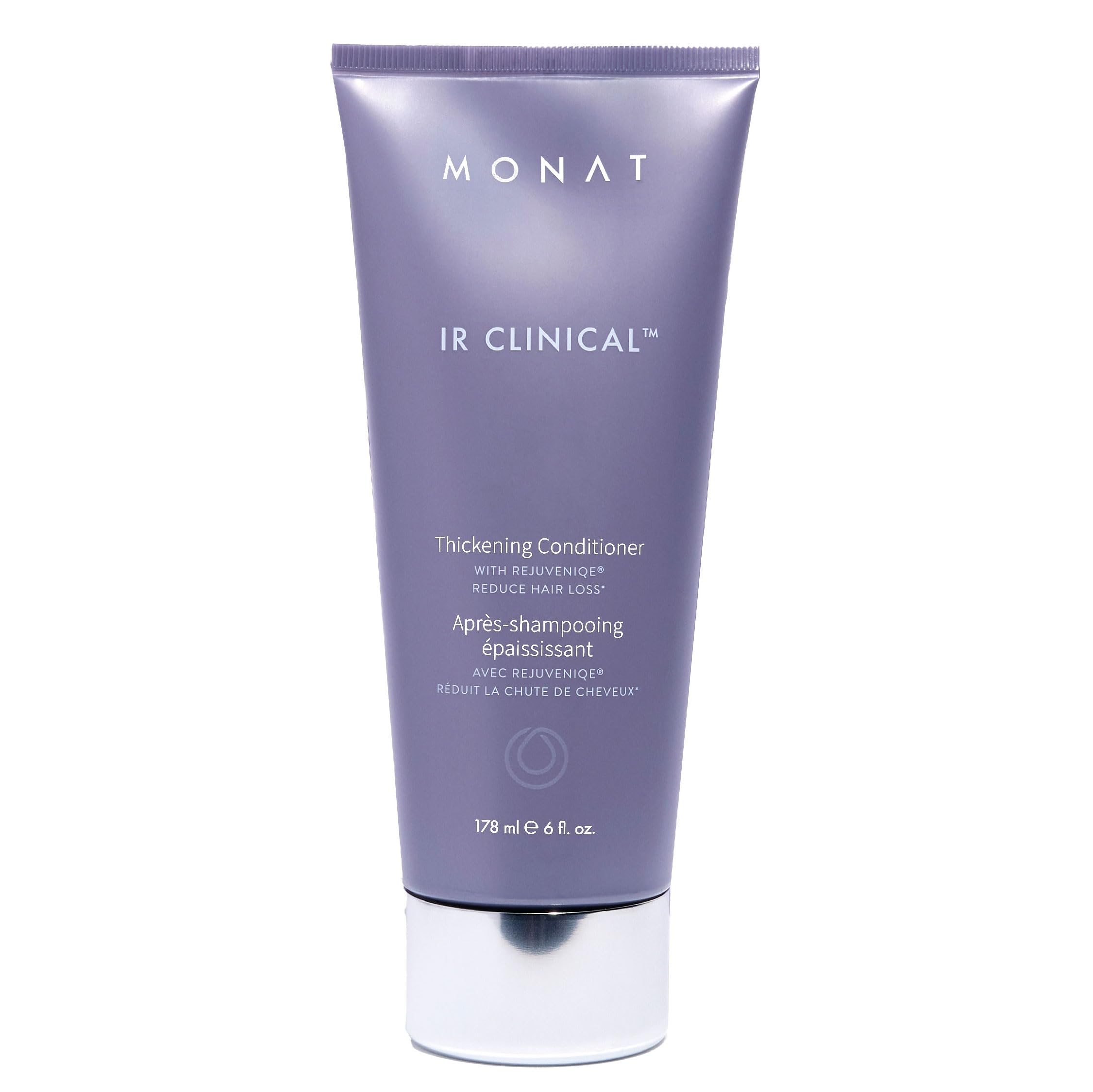 MONAT IR Clinical Thickening Conditioner bottle enhances fuller-looking hair.