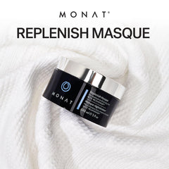 MONAT Replenish Masque pea extract highlights healthy-looking, soft hair.