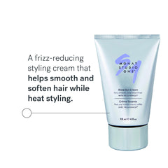 MONAT Studio One Blow Out Cream on towel-dried hair prepared for blow-drying.