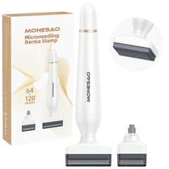 MONESAO Derma Stamp face close-up for smoother-looking skin.