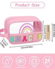 MONSTINA rainbow embroidery bag adds stylish makeup storage.