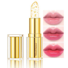MooGlamor Clear Lipstick shows a color-changing pink glow with temperature-responsive shade.