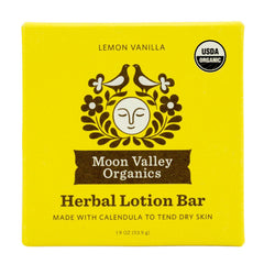 Moon Valley Organics Moon Melt Bar lemon-vanilla heat-activated moisturizer for dry skin