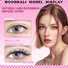 MOONKALI 120pcs cluster lashes tray displaying quantity for versatile styling.