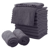 MOONQUEEN microfiber face cloths 12-pack in grey for gentle makeup removal.
