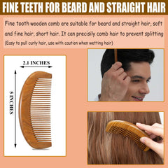 Moreinday green sandalwood comb in hand showing ergonomic grip