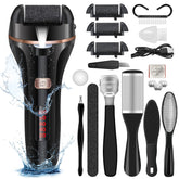MOREVAC electric foot file with LCD battery display for easy USB charging