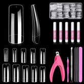 MORGLES 500-pcs clear square nail tips for durable DIY nails