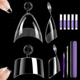 MORGLES extra-short almond nail tips close-up for natural-looking wear.