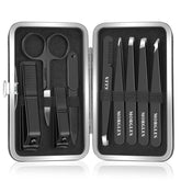 MORGLES tweezers set leather travel case keeps tools organized for on-the-go grooming.