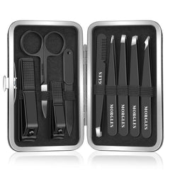 MORGLES tweezers set leather travel case keeps tools organized for on-the-go grooming.