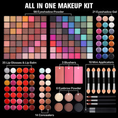 MORNECA 177 Colors eyeshadow palette closeup reveals vibrant matte and shimmer shades