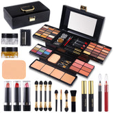 Morneca professional makeup kit with built-in mirror for quick on-the-go touchups.