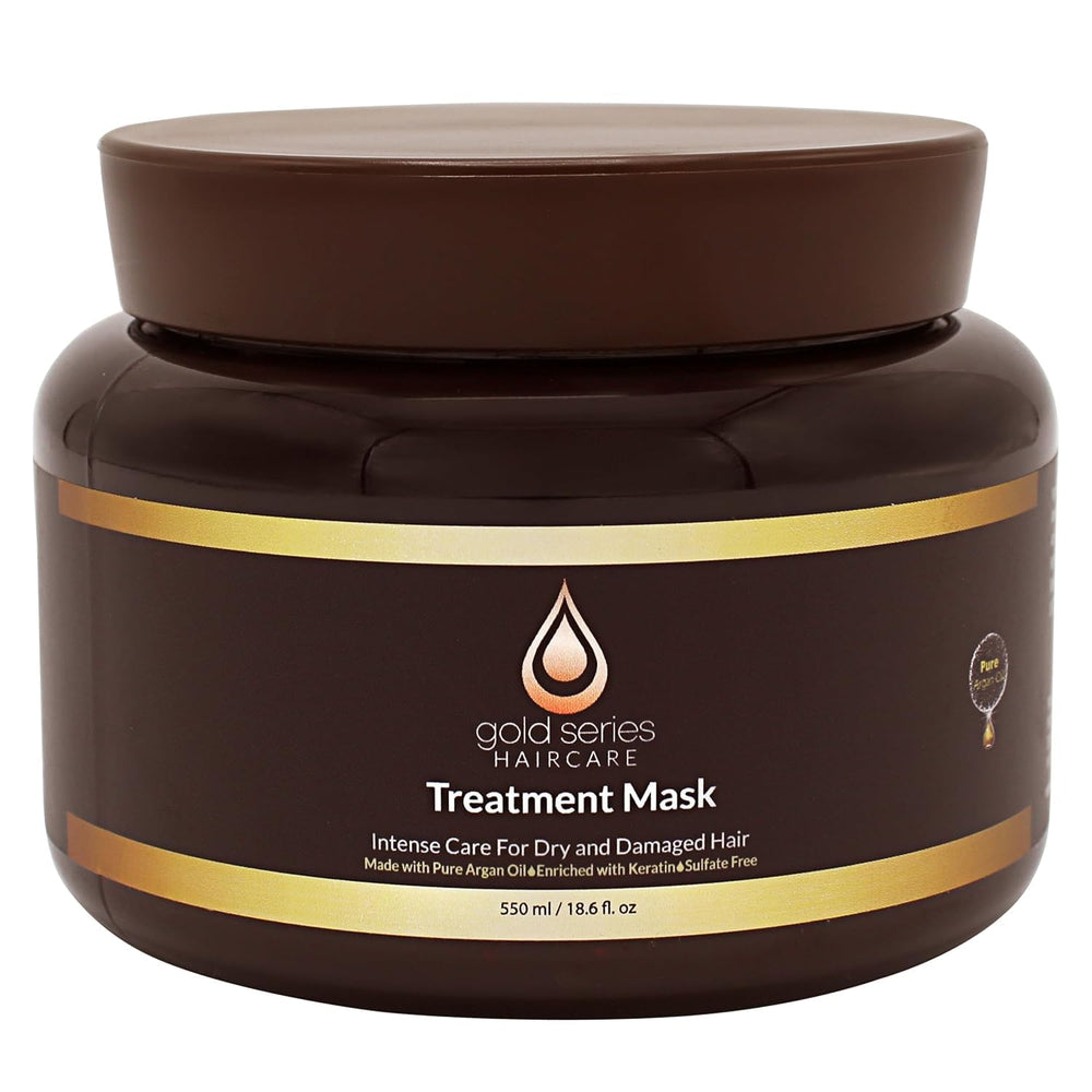 Moroccan Gold Series Treatment Mask packaging close-up highlighting hydration boost