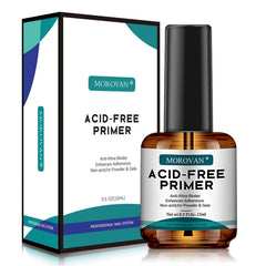 Morovan acid-free nail primer bottle ready for strong gel adhesion