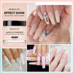 Morovan acrylic nail powder set French nail art idea showcases clean, professional finishes.