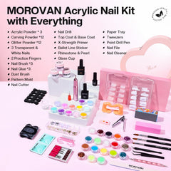 Morovan acrylic powder colors offer versatile tones for custom nail art designs.