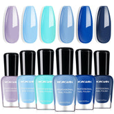 Morovan Blue Nail Polish Set bottle closeup with navy gloss and fast-dry finish.