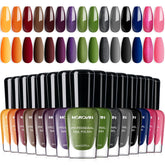 Morovan dark nail polish set bottle closeup showing rich color with quick dry finish
