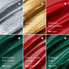 Morovan gel nail polish set red sparkle closeup highlights festive red with shimmer for party ready nails