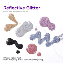 Morovan glitter nail polish set bottle closeup highlights glossy finish and smooth application.