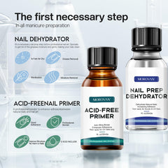 Morovan nail primer demonstrating strong adhesion bond