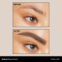 Morphe Definer Brow Pencil Latte edge close-up for precise edge shaping and filling.