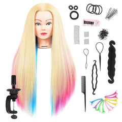 MORRIS 28-inch cosmetology mannequin head front view ideal for braiding practice.