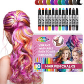 Mosaiz hair chalk color palette with 10 pens for kids' fun styles