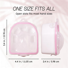 MosBug Nail Spa bowl top view shows five finger slots for comfortable, precise soaks.