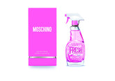 Moschino Pink Fresh Couture bottle closeup, playful floral fragrance for daily wear
