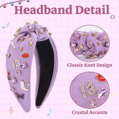 MOSOTECH crystal embellished top knot headband adds casual outfits with chic sparkle