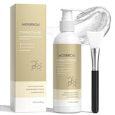 MOSRROU microcurrent gel bottle close-up for enhanced device conductivity and glide.