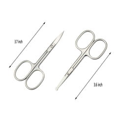 Motanar curved-tipped scissors ideal for precise eyebrow shaping and facial hair detailing.
