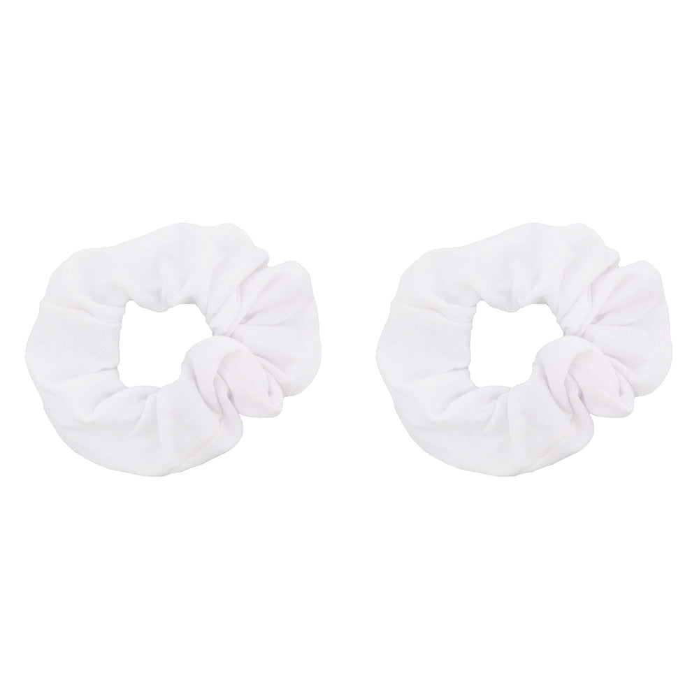 Motique Accessories solid scrunchies white set ready for everyday wear and gentle hold