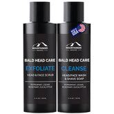 Mountaineer Brand Bald Head Exfoliator bottle pour for a smooth, refreshing cleanse.