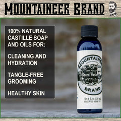 Mountaineer Brand Beard Wash lather close-up showing gentle cleansing