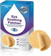 MOXJIN eye care patch under-eye close-up showing fatigue relief potential.