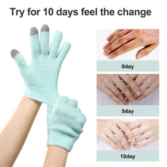 MoyRetty vitamin E jojoba oil-infused gloves close-up emphasizes nourishing skin benefits.