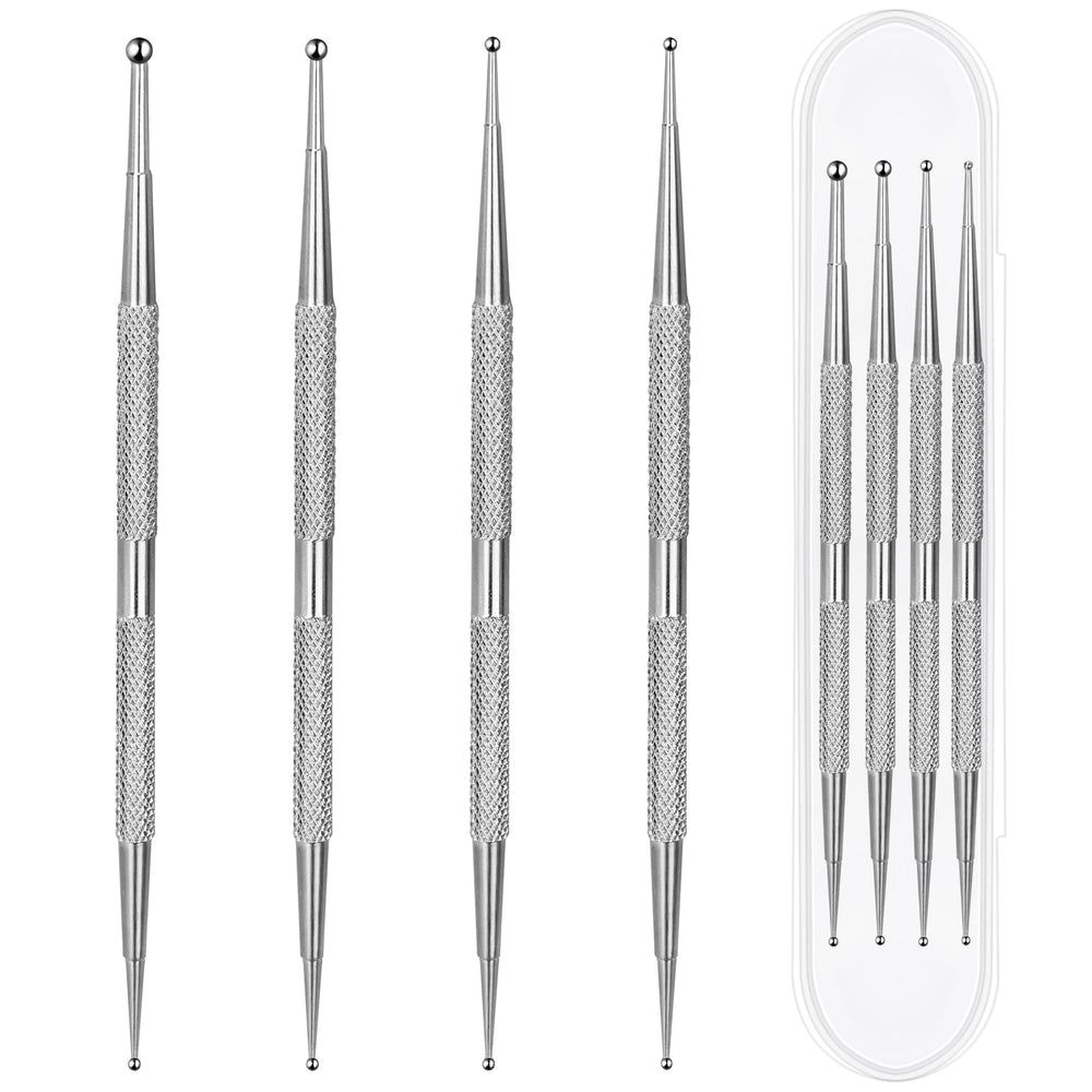 Mozeat Lens dotting-tools-4-pcs-package demonstrates precise nail art creation.