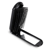 Mozeat Lens folded mirror travel brush fits purse for on-the-go touch-ups
