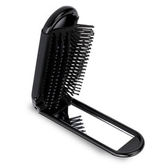 Mozeat Lens folded mirror travel brush fits purse for on-the-go touch-ups