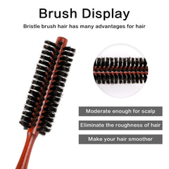 Mozeat Lens natural wood handle bristle brush close up showing soft fibers