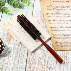 Mozeat Lens round bristle travel brush with wood handle ideal for quick touch ups